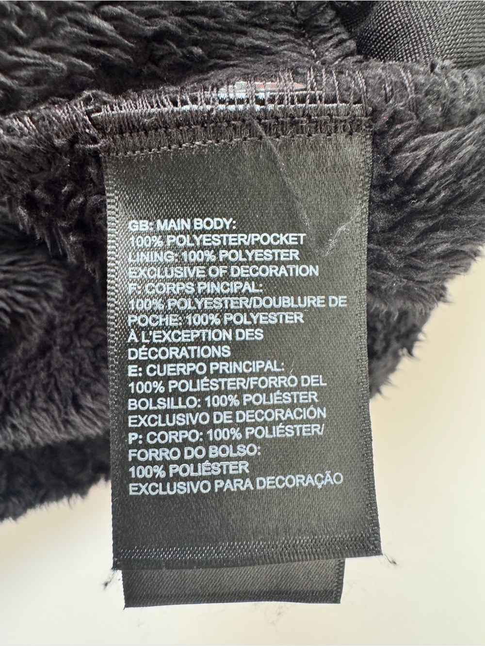 The North Face Kids Osolita Fleece Pile Fuzzy Jacket Coat Full Zip Black Sz XL - Picture 4 of 13